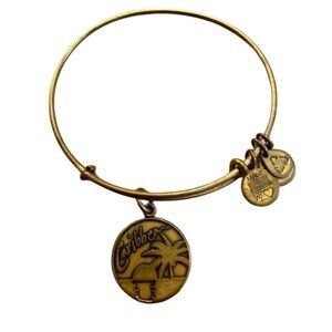 Alex and Ani Gold Caribbean Charm Bracelet with Palm Design
